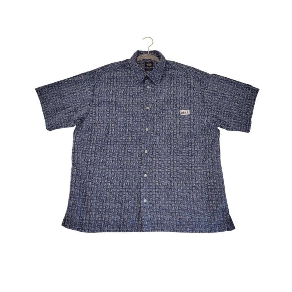 Dockers Button Up‎ Shirt Men's Large L Tribal All Over Print Shirt Sleeves